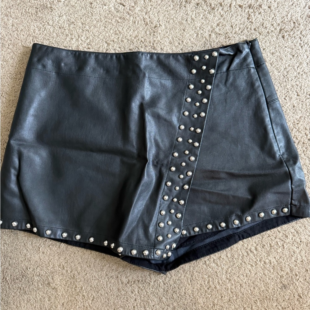 Free People Black Skorts with Studded Detail